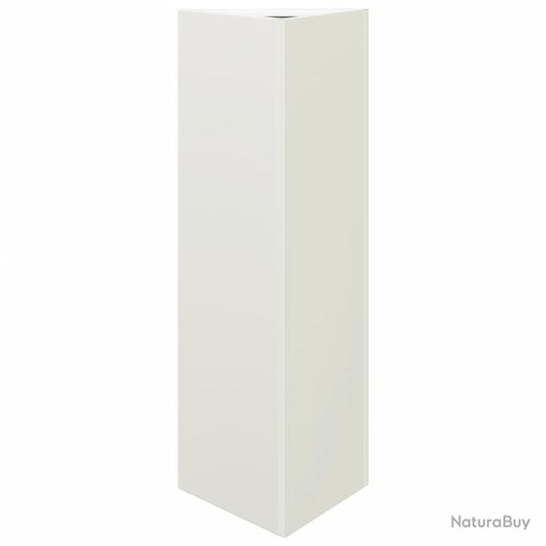 Jardini�re bac lit sur�lev� plantes fleurs terrasse jardin triangulaire 30 x 26 x 75 cm acier blanc