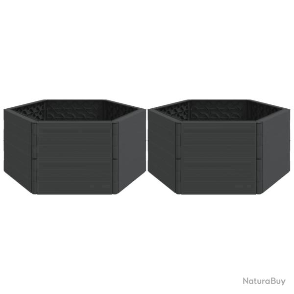 Jardini�re bac lit sur�lev� plantes fleurs jardin terrasses de jardin lot de 2 PP anthracite 02_003