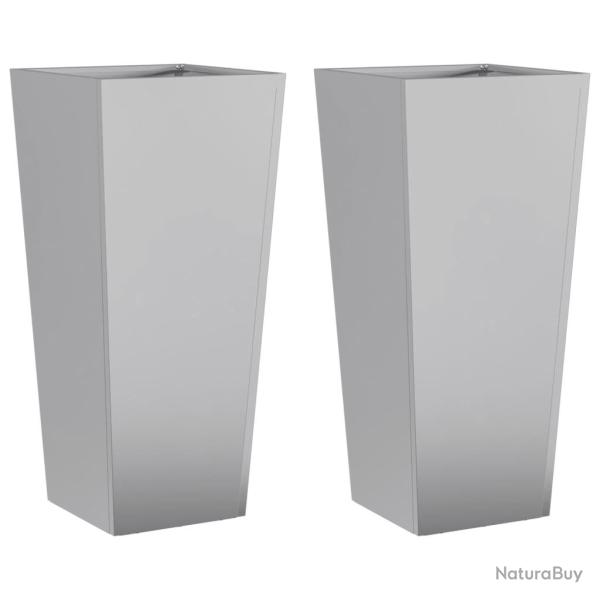 Jardini�re bac lit sur�lev� plantes fleurs jardin terrasses lot de 2 35 x 35 x 75 cm acier galvanis