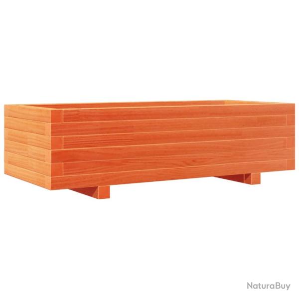 Jardini�re bac lit sur�lev� plantes fleurs terrasse jardin cire 90 x 40 x 26,5 cm bois de pin massi