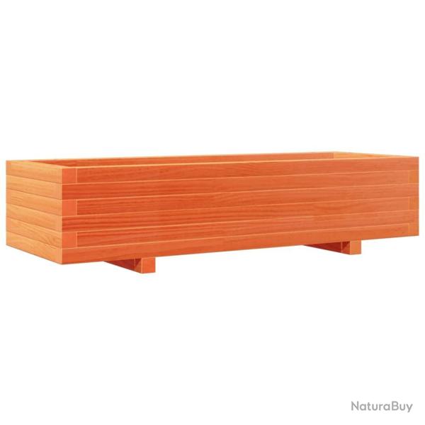 Jardini�re bac lit sur�lev� plantes fleurs terrasse jardin cire 110 x 40 x 26,5 cm bois de pin mass