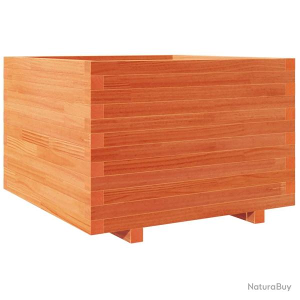 Jardini�re bac lit sur�lev� plantes fleurs terrasse jardin cire 70 x 70 x 49,5 cm bois de pin massi
