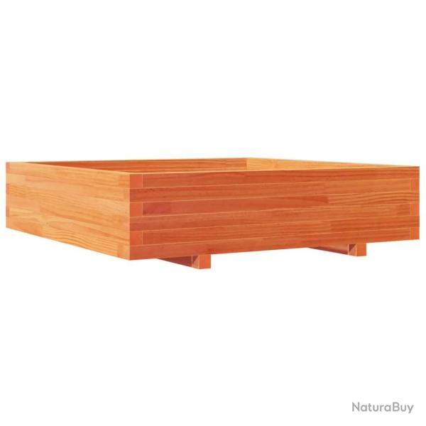 Jardini�re bac lit sur�lev� plantes fleurs terrasse jardin cire 100 x 100 x 26,5 cm bois de pin mas
