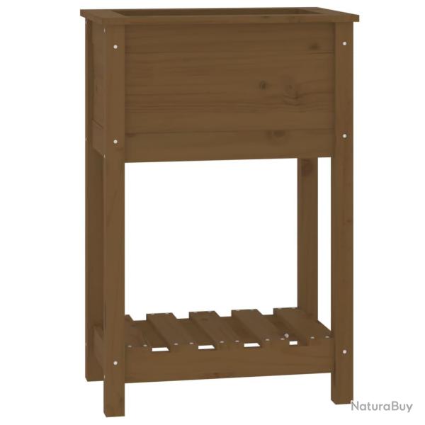 Jardini�re bac lit sur�lev� plantes fleurs terrasse jardin avec �tag�re 54 x 34,5 x 81 cm bois de p