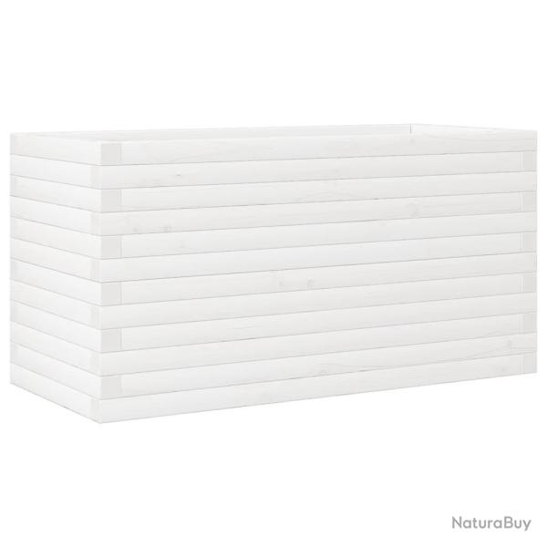 Jardini�re bac lit sur�lev� plantes fleurs terrasse jardin 90 x 40 x 46 cm bois de pin massif blanc