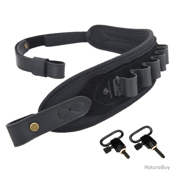 Porte-coque en cuir sangle initie avec merillons --*Black(12 Guage) LIVRAISON GRATUITE !!!
