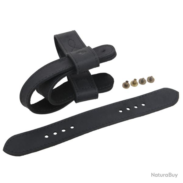 Support de crosse de fusil de chasse en cuir vritable amlior -*NOIR