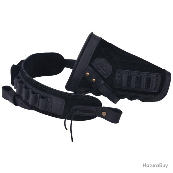 Crosse de fusil en cuir, lingue initie avec support de baril Black Left(.357)