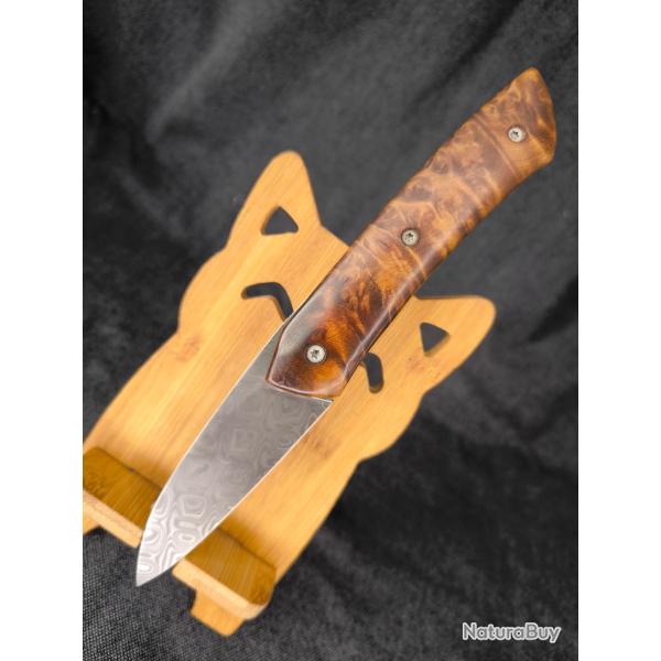 Liner lock artisanal Damas/ loupe de gold madrone