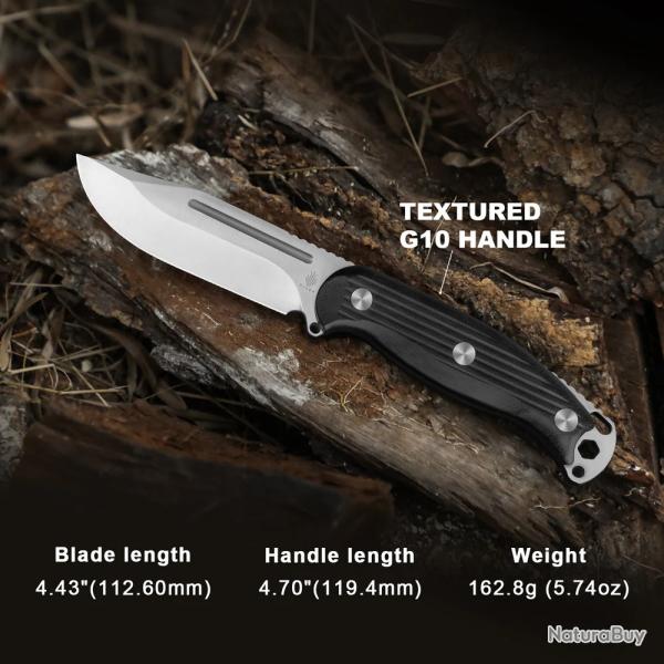 Couteau Kizer Ursa Major Black Clip Point Lame Acier AEB-L Manche G10 Etui Kydex KI1082A1