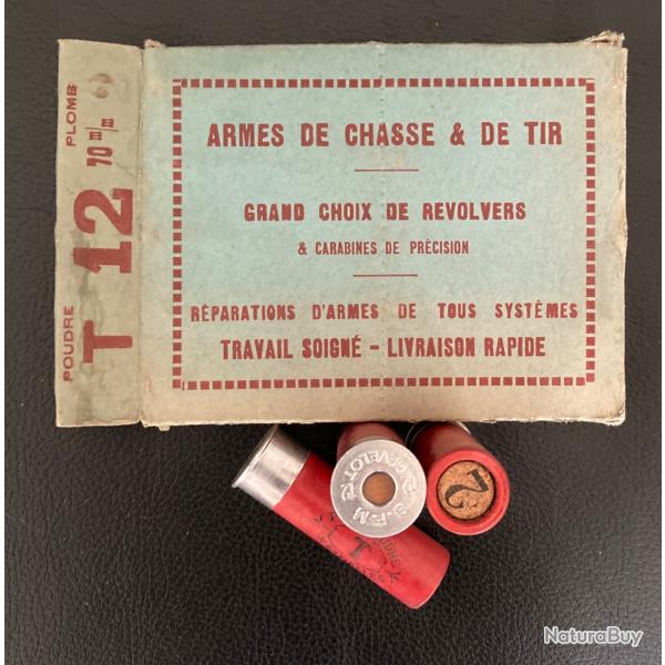 Bo�te ancienne GOUNEL contenant 10 cartouches marque SFM GEVELOT calibre 12-70 mm plomb n� 2