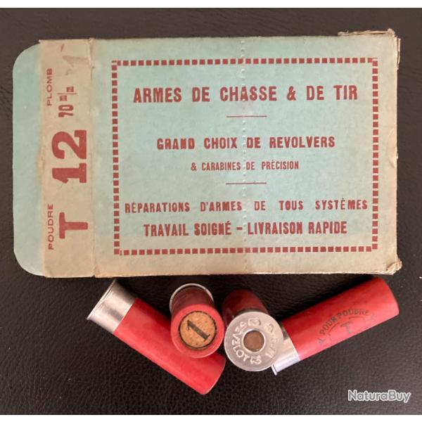 Bo�te ancienne GOUNEL contenant 10 cartouches marque SFM GEVELOT calibre 12-70 mm plomb n� 1