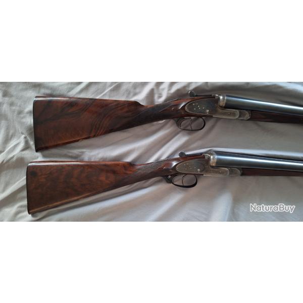 Magnifique paire de fusils de chasse 12/70