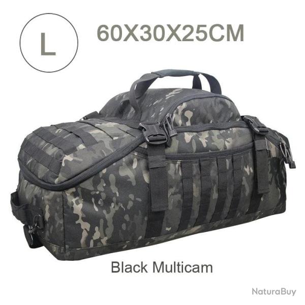 Sac militaire �tanche LQARMY 40L/80L Velcro - L (multicam noir)