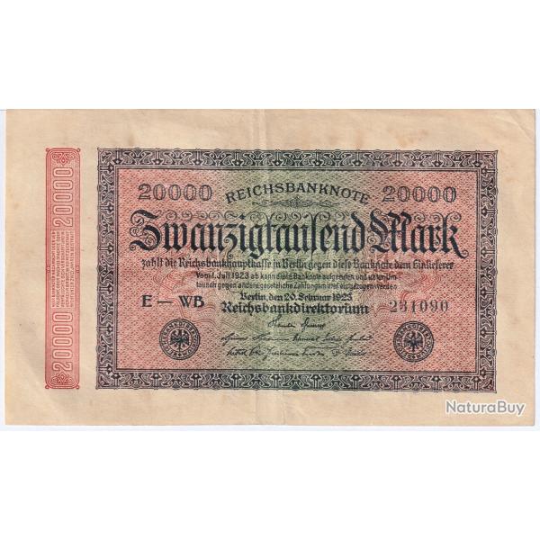 Allemagne BILLET de Banque 20000 Mark ALLEMAGNE 1923 P.085f