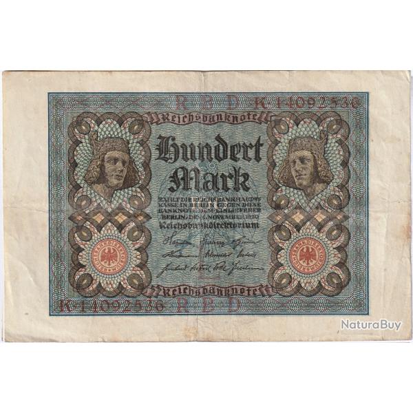 Allemagne BILLET de Banque 100 Mark ALLEMAGNE 1920 P.069b