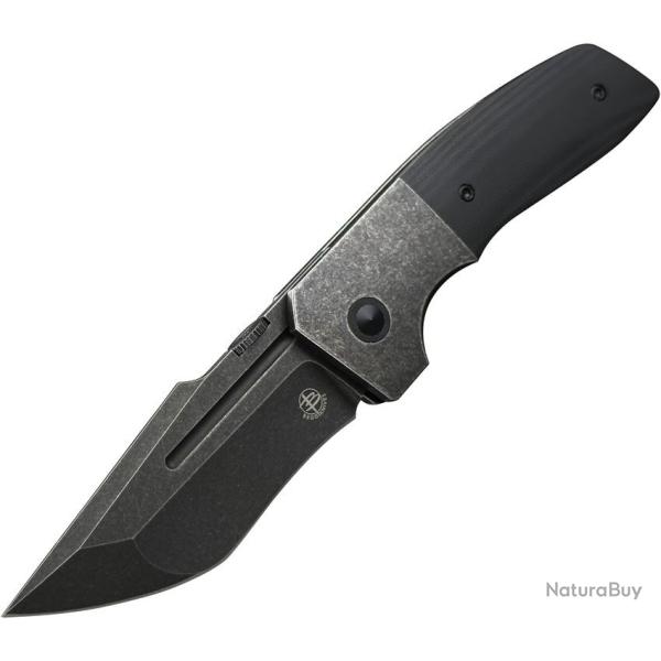 Couteau Begg Knives One Black Lame Tanto Recurve Acier VG10 Manche G10 Framelock Clip BG064