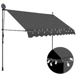 Auvent manuel r&eacute;tractable avec LED 250 cm Anthracite