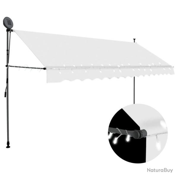 Auvent manuel r�tractable avec LED 400 cm Cr�me alsavelo