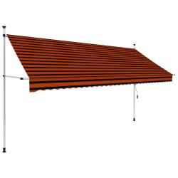 Auvent manuel r&eacute;tractable 350 cm Orange et marron