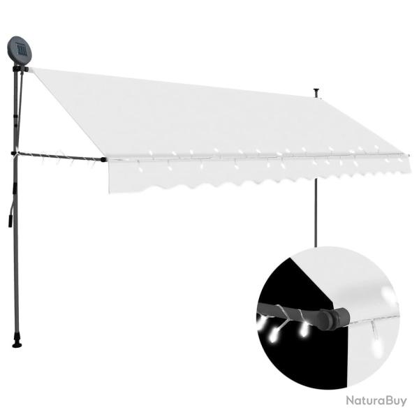 Auvent manuel r�tractable avec LED 350 cm Cr�me