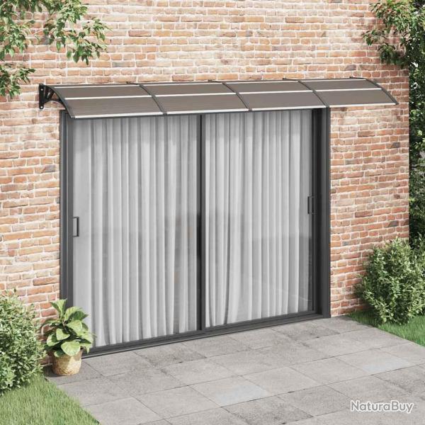 Auvent de porte Noir et transparent 350x75 cm Polycarbonate