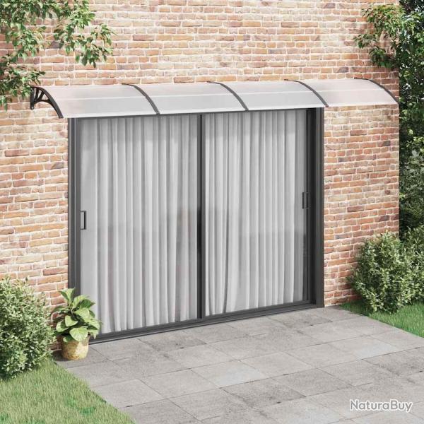 Auvent de porte Noir et transparent 400x75 cm Polycarbonate alsavelo