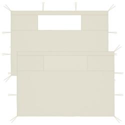 Parois lat&eacute;rales de belv&eacute;d&egrave;re avec fen&ecirc;tres 2 pcs Cr&egrave;me