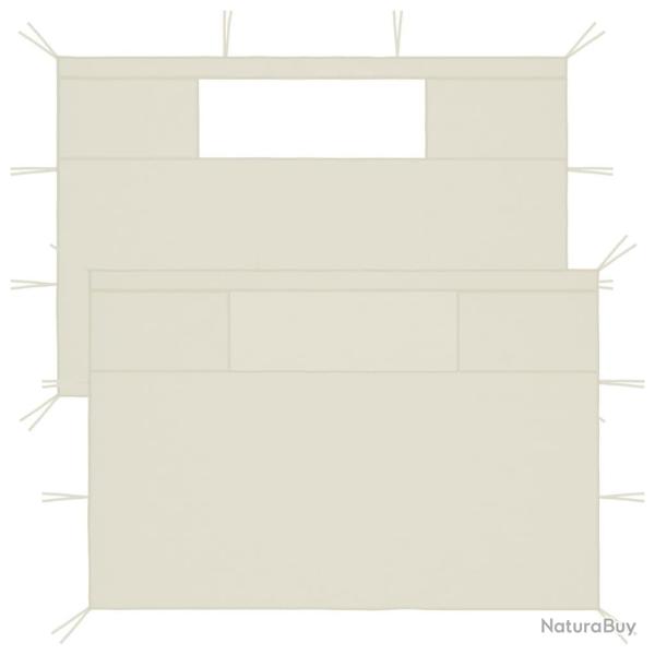 Parois lat�rales de belv�d�re avec fen�tres 2 pcs Cr�me
