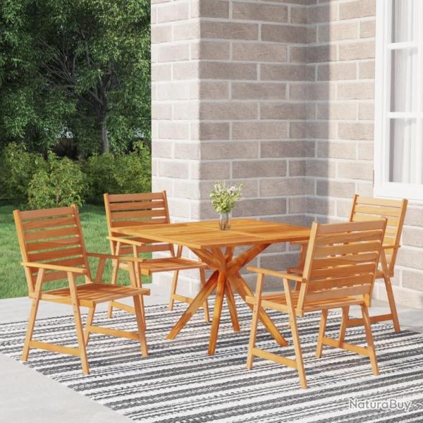 Ensemble � manger de jardin 5 pcs Bois d'acacia solide alsavelo