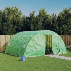 Serre avec cadre en acier vert 20 m&sup2; 5x4x2,3 m
