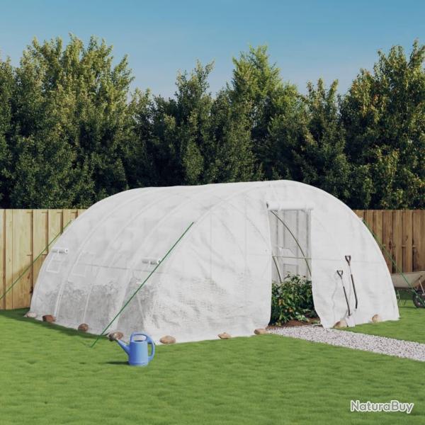 Serre avec cadre en acier blanc 20 m� 5x4x2,3 m