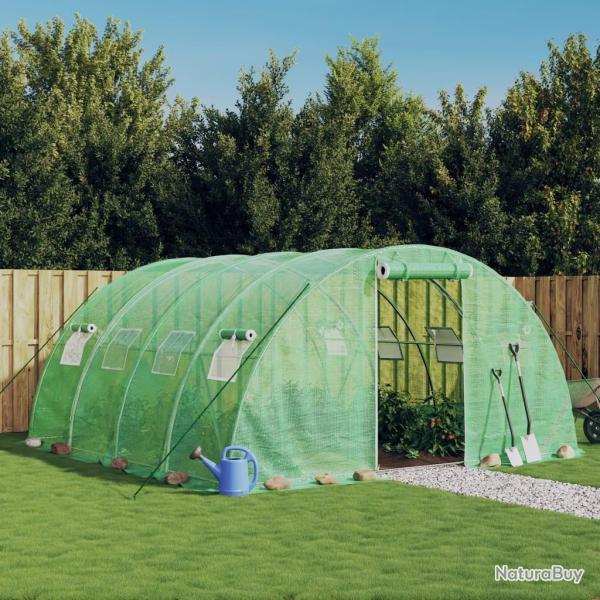 Serre avec cadre en acier vert 16 m� 4x4x2 m alsavelo