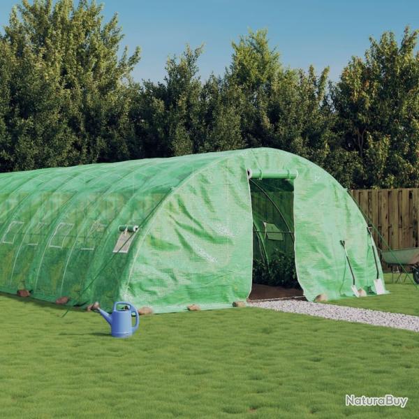 Serre avec cadre en acier vert 30 m 6x5x2,3 m alsavelo