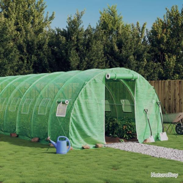 Serre avec cadre en acier vert 24 m� 8x3x2 m
