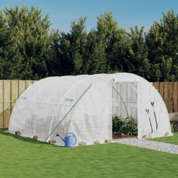 Serre avec cadre en acier blanc 16 m&sup2; 4x4x2 m