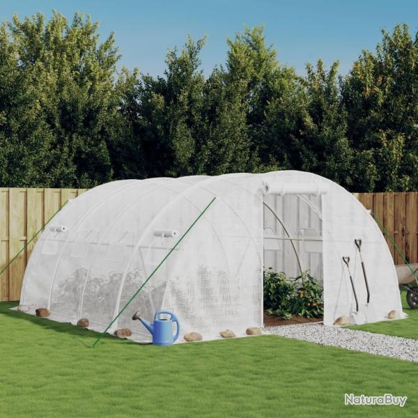 Serre avec cadre en acier blanc 16 m 4x4x2 m alsavelo