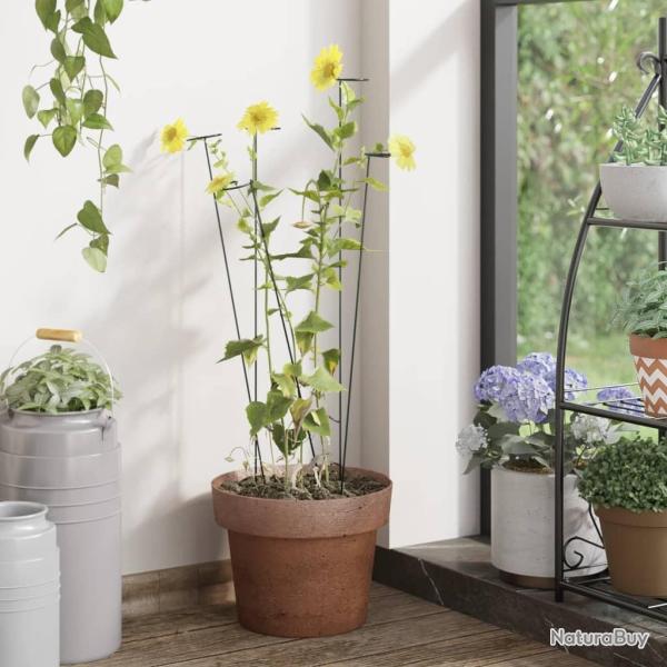 Piquets pour plantes de jardin 20 pcs vert fonc� 91 cm acier