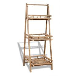 &Eacute;tag&egrave;re &agrave; plantes pliable 3 niveaux Bambou