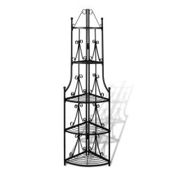 &Eacute;tag&egrave;re d'angle pour plantes en noir