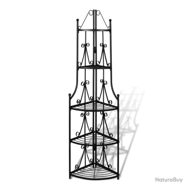 �tag�re d'angle pour plantes en noir