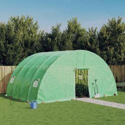 Serre avec cadre en acier vert 24 m&sup2; 6x4x2,85 m