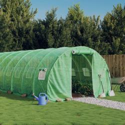 Serre avec cadre en acier vert 18 m&sup2; 6x3x2 m