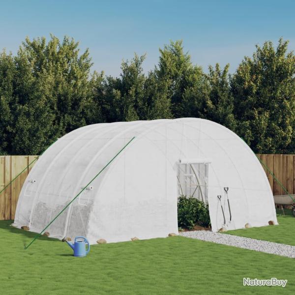 Serre avec cadre en acier blanc 24 m� 6x4x2,85 m