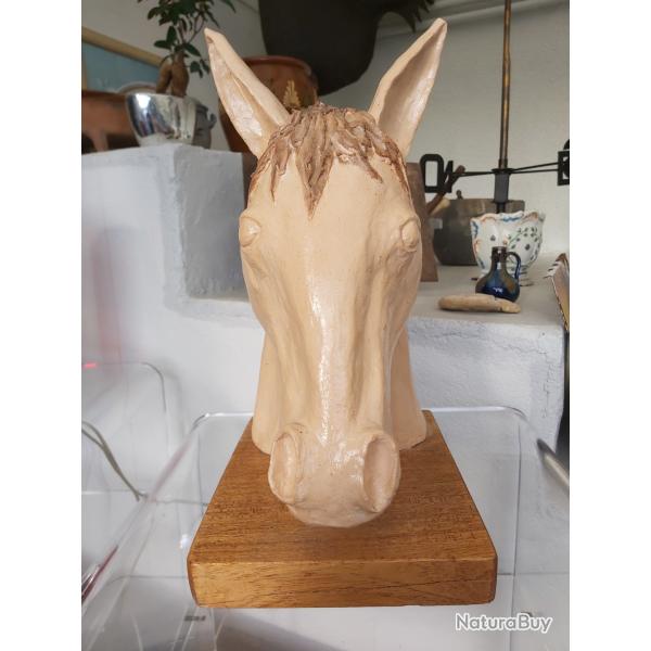 T�te de Cheval en terre cuite sign� B Gally