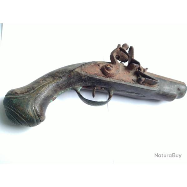 Pistolet De Carrosse  silex du XVIIIme Sicle