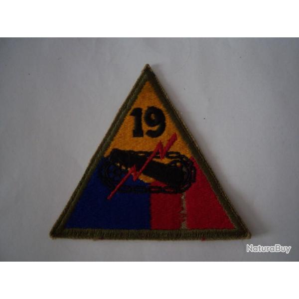 Insigne tissu US 19nd Armored Division  2 GM  x