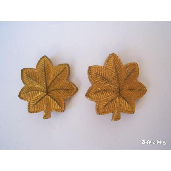 n�1 . paire d'Insigne  de col  major  US  USA original  ww2  x