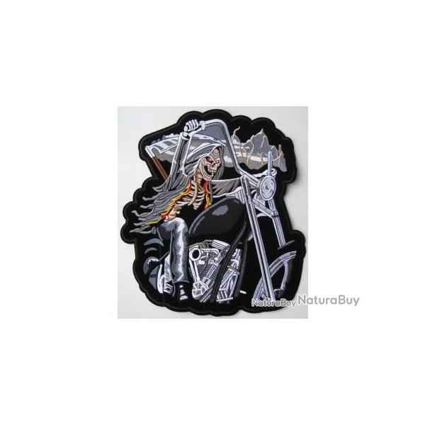 PATCH-ECUSSON/DOSSARD GRAND MODELE - SKULL/BIKER -