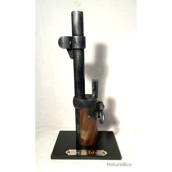 SUPPORT PRESENTOIR POUR BAIONNETTE Long Lee Enfield  AVEC PLAQUE GRAVEE